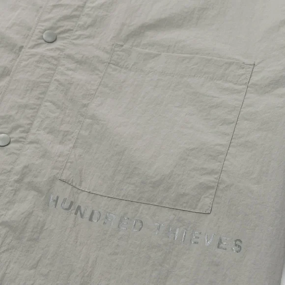 100 Thieves Foundations SS'24 NYLON SHIRT - STONEWASH GREEN Men’s Size Large NEW